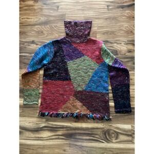 Susan Bristol Vintage Women's MultiColor  Turtleneck Sweater Size M